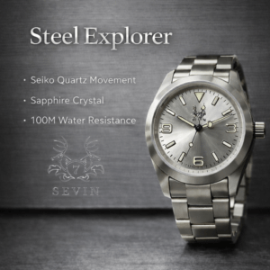 Sevin Steel Explorer-.Seiko Quartz #240006