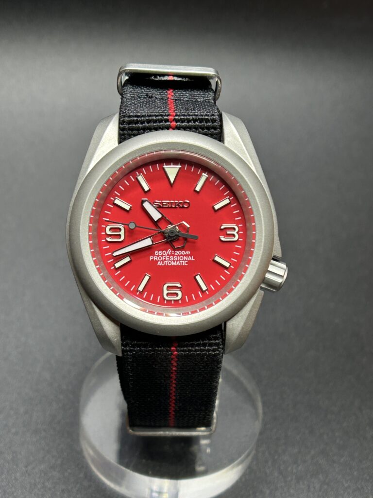 Custom Seiko Red Titanium Explorer Mod