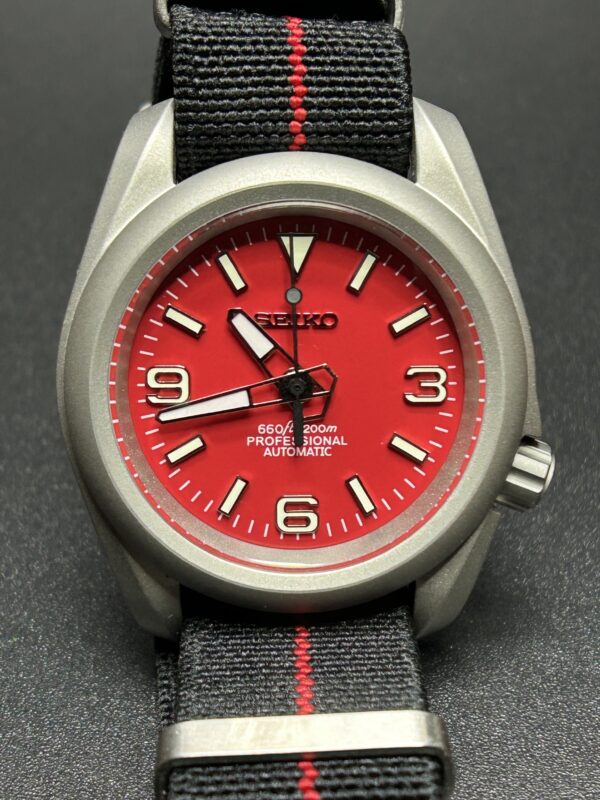 Custom Seiko Red Titanium Explorer Mod