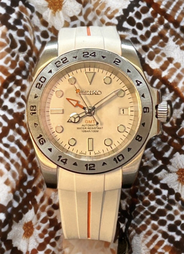 Seiko Polar White & Orange GMT Explorer Mod #2500110