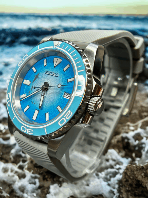 Seiko blue/white Tuna Fisher dial Mod #2500123 - Image 4