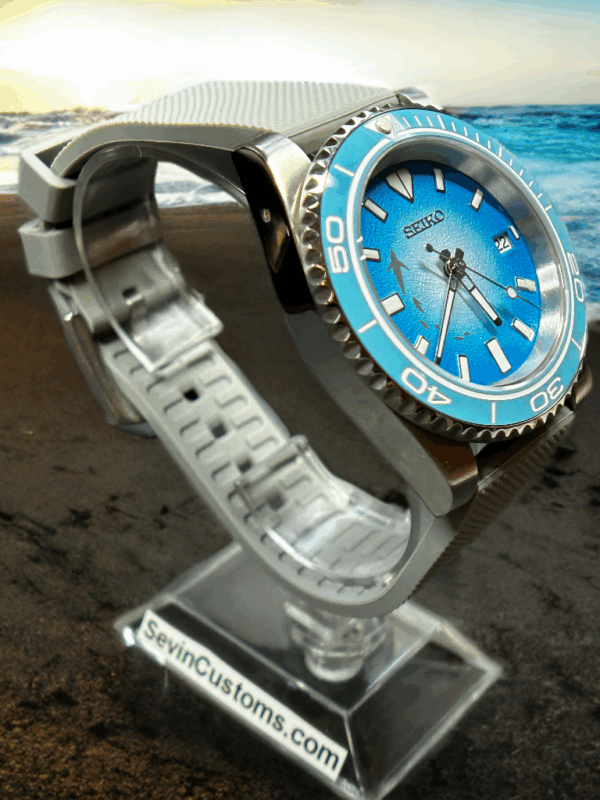 Seiko blue/white Tuna Fisher dial Mod #2500123 - Image 3