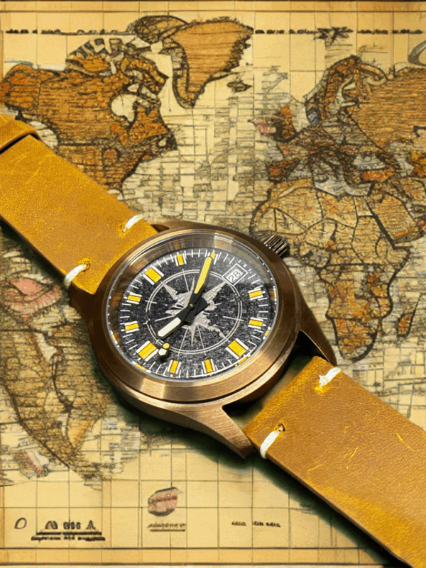 Sevin Compass Rose Brass tone Automatic Watch #2500125 - Image 3