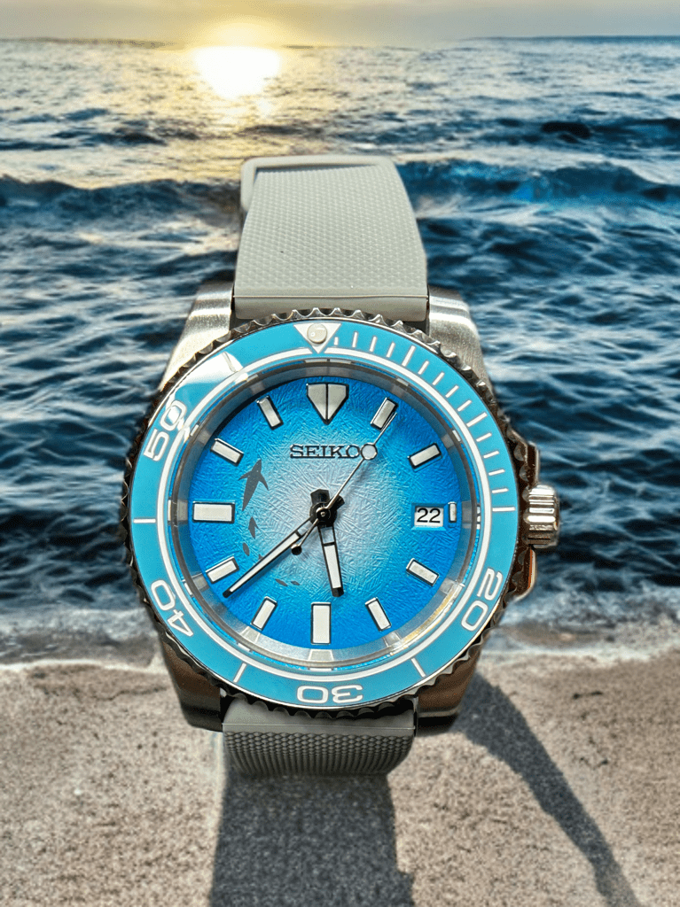 Seiko blue/white Tuna Fisher dial Mod #2500123