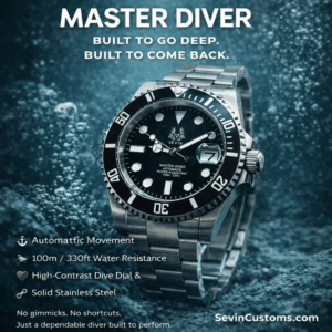 Sevin Black Master Diver (With date cyclops) #2500118