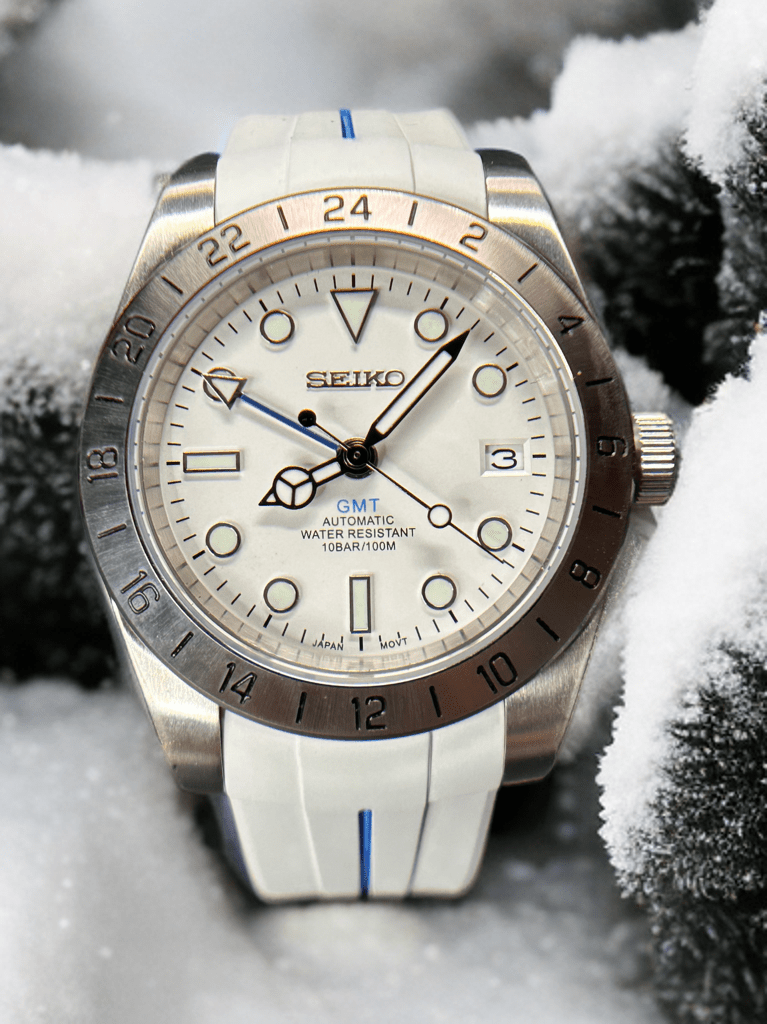 Seiko Polar White and Blue GMT Explorer Mod #2500117