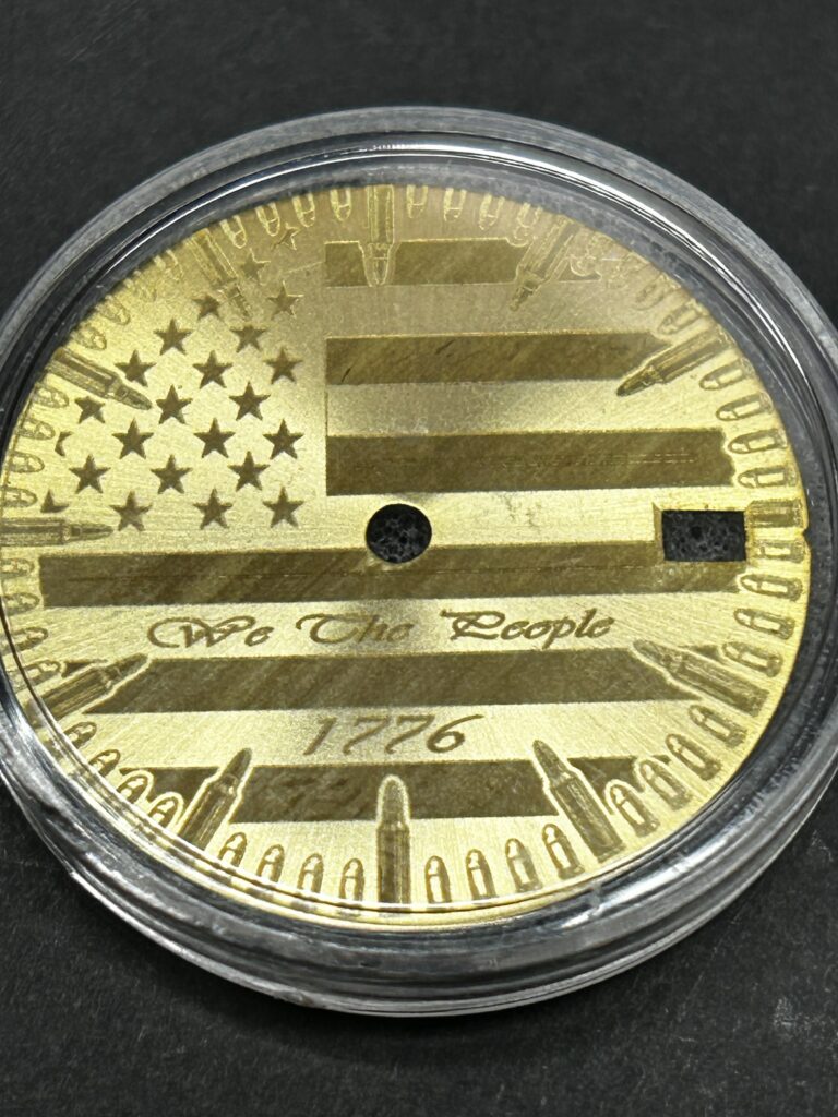 Hand made “we the people dial”. Laser engraved