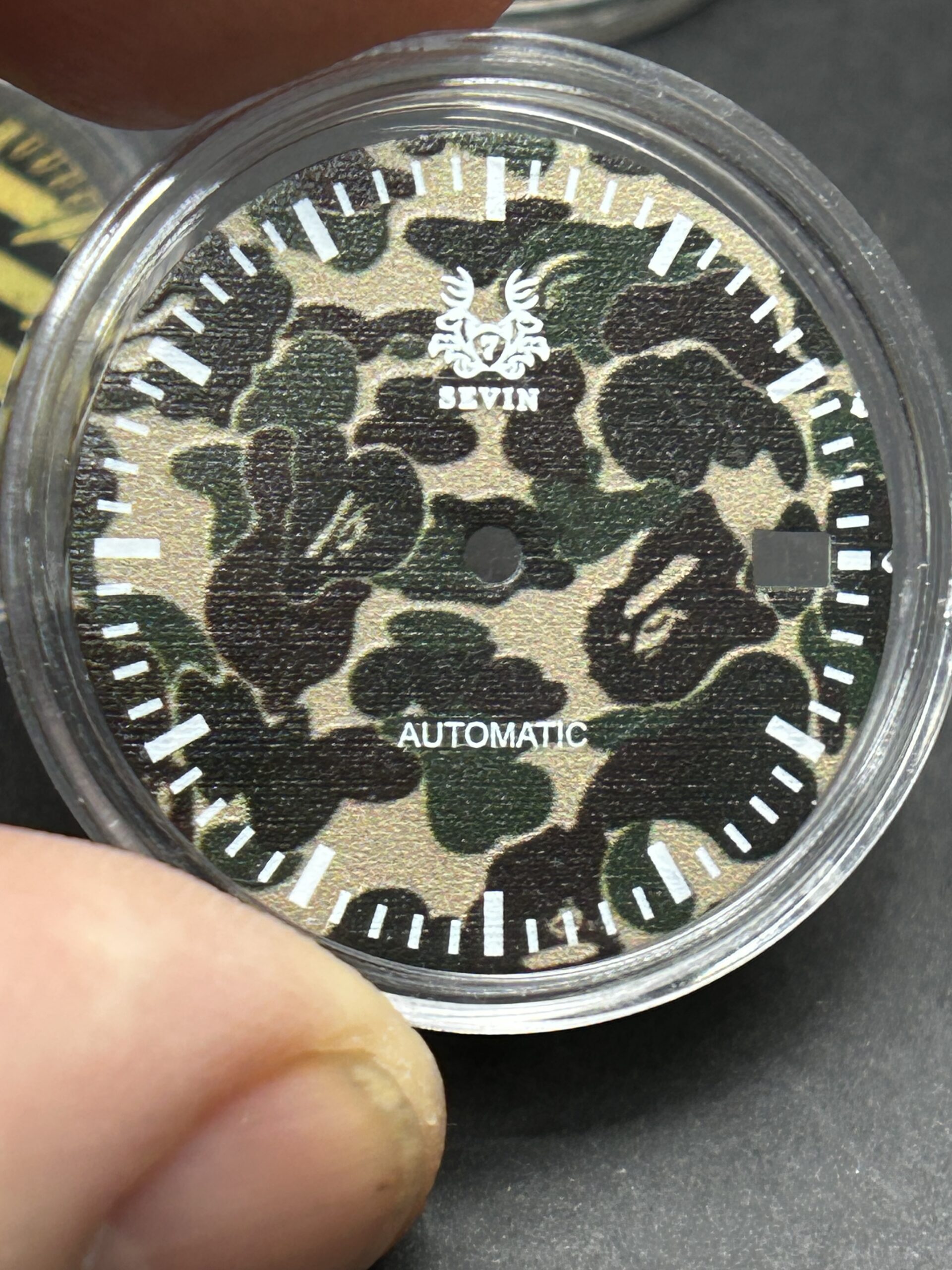 Green brown tan camo dial