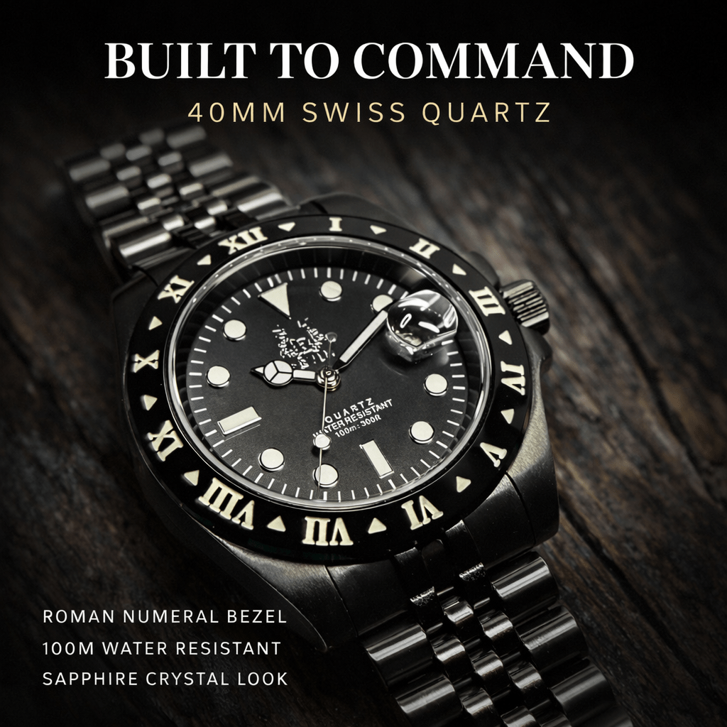 Roman Black Swiss Quartz #2500148