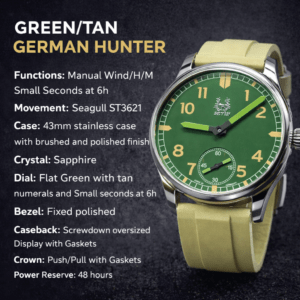 Sevin Green/Tan German Hunter Watch #250152