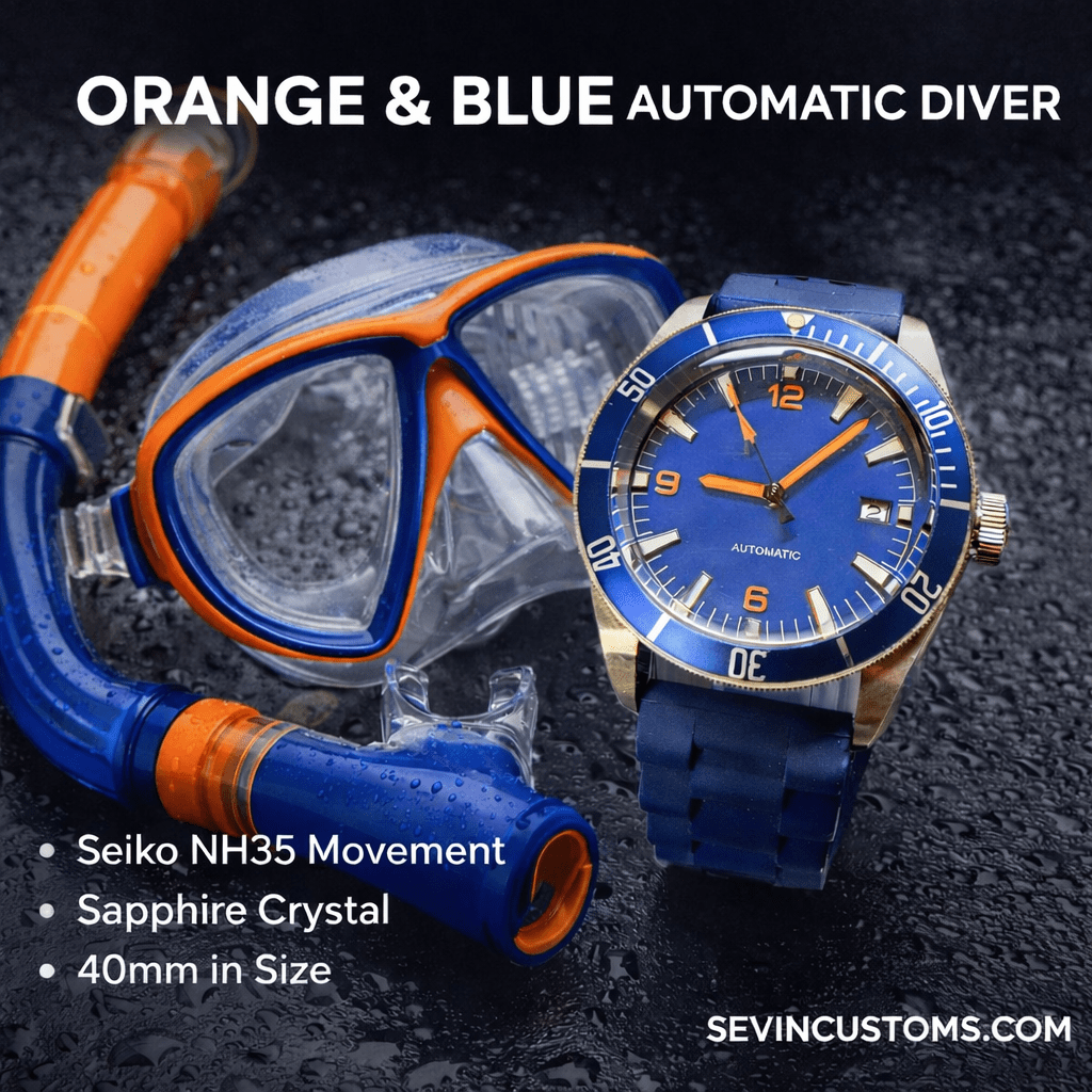 Sevin Orange/Blue Automatic Diver #2500165