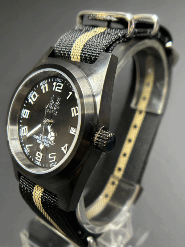 Sevin Black Sunburst Dial Swiss Quartz