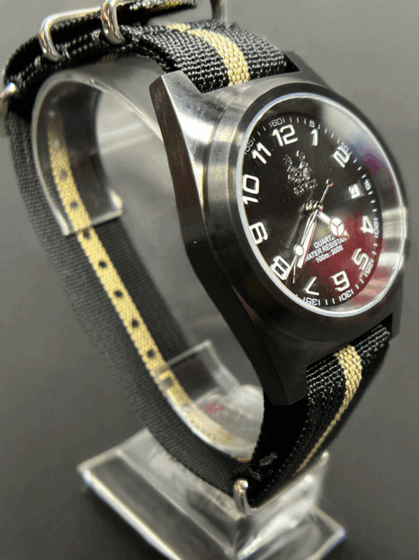 Sevin Black Sunburst Dial Swiss Quartz