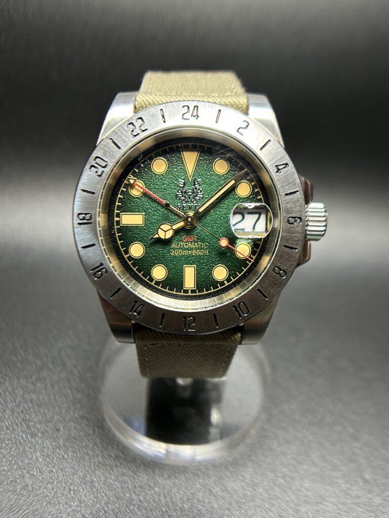 Sevin Green GMT with textured Dial-Automatic