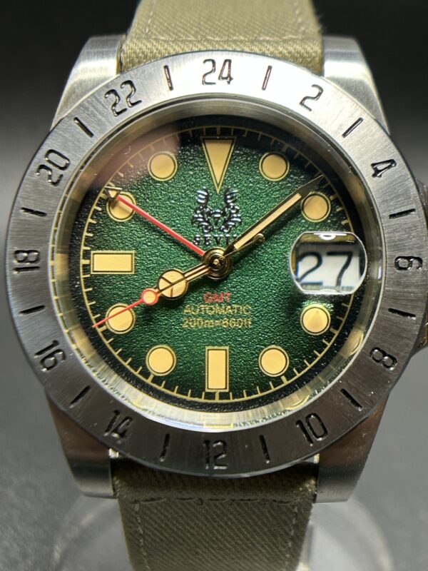 Sevin Green GMT with textured Dial-Automatic