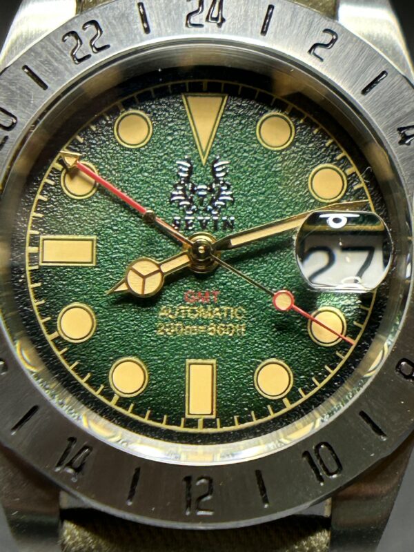 Sevin Green GMT with textured Dial-Automatic