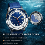 Custom Blue & White Sport Diver 42mm Automatic #250174