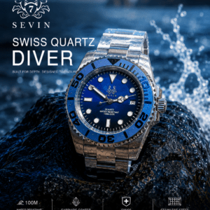 Blue Swiss Quartz Diver #260055