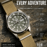 Sevin 40mm Automatic OD Green field watch #260058